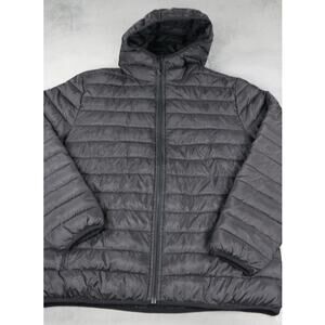 Aéropostale Remixed Down Men’s Puffer Jacket Black Hooded Size L Full Zip